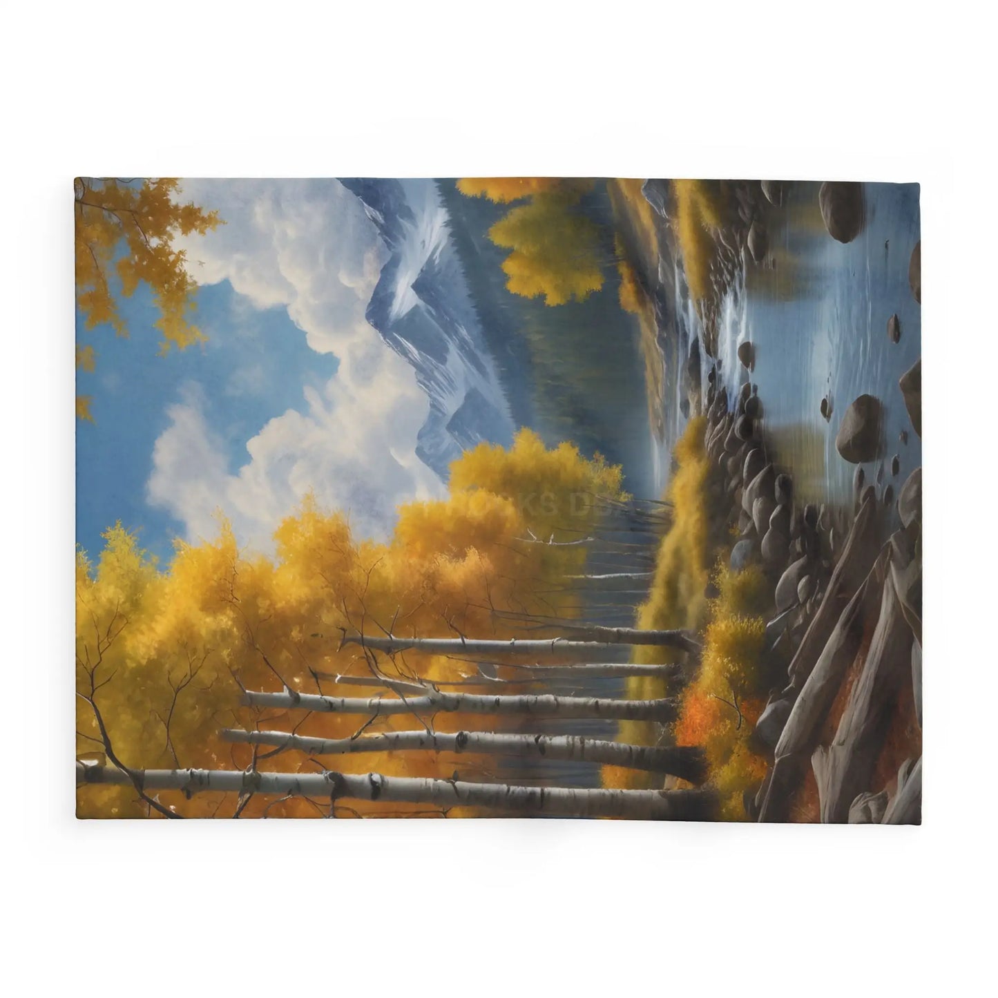 Golden Aspen Arctic Fleece Blanket Cozy Throw for Home Decor Perfect for Campers or Gift Autumn Landscape Snuggle Up