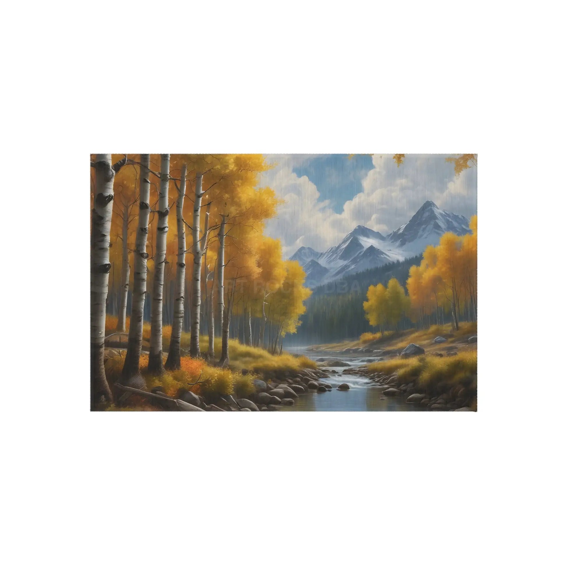 Golden Aspen Autumn Landscape Outdoor Rug Nature-Themed Area Rug Patio Decor Fall Home Decor Camping Accessory - 24’’ ×