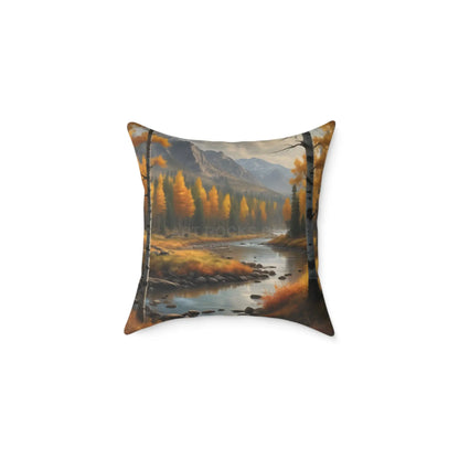 Golden Aspen Throw Pillow Cozy Home Decor Nature Lover Gift Fall Decor Square Cushion for Living Room - 18’’ × 18’’
