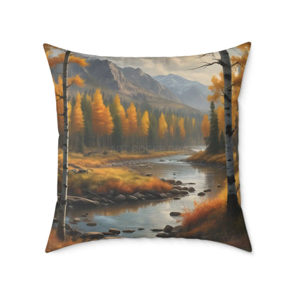 Golden Aspen Throw Pillow Cozy Home Decor Nature Lover Gift Fall Decor Square Cushion for Living Room - 26’’ × 26’’