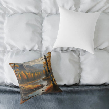 Golden Aspen Throw Pillow Cozy Home Decor Nature Lover Gift Fall Decor Square Cushion for Living Room - Home Decor