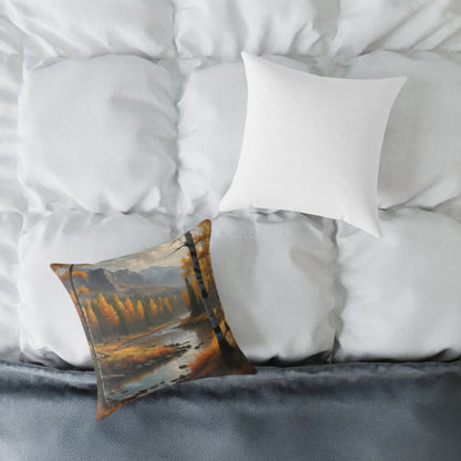 Golden Aspen Throw Pillow Cozy Home Decor Nature Lover Gift Fall Decor Square Cushion for Living Room - Home Decor