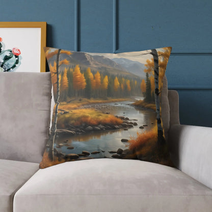Golden Aspen Throw Pillow Cozy Home Decor Nature Lover Gift Fall Decor Square Cushion for Living Room - Home Decor