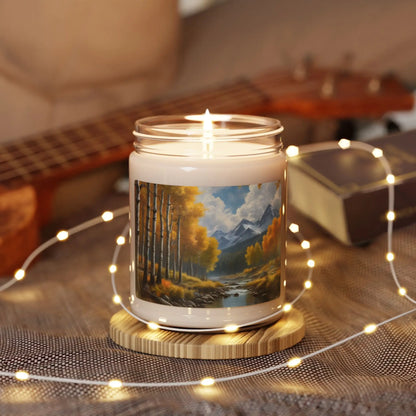 Golden Aspens Along The River Scented Soy Candle Cozy Home Decor Fall Gift Relaxing Aromatherapy Nature-Inspired Decor