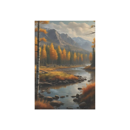 Golden Aspens Garden Banner - 12’’ × 18’’ - Home Decor