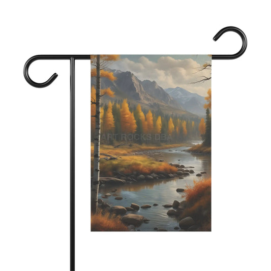 Golden Aspens Garden Banner - 12’’ × 18’’ - Home Decor
