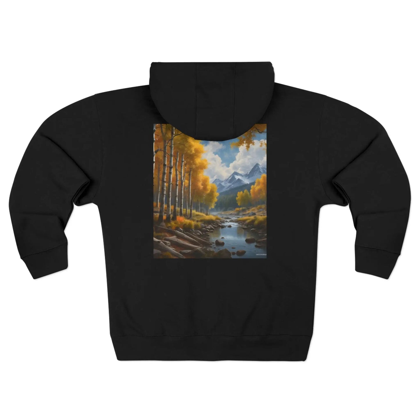 Golden Aspens Landscape Zip-Up Sweatshirt - XS / Black - Hoodie