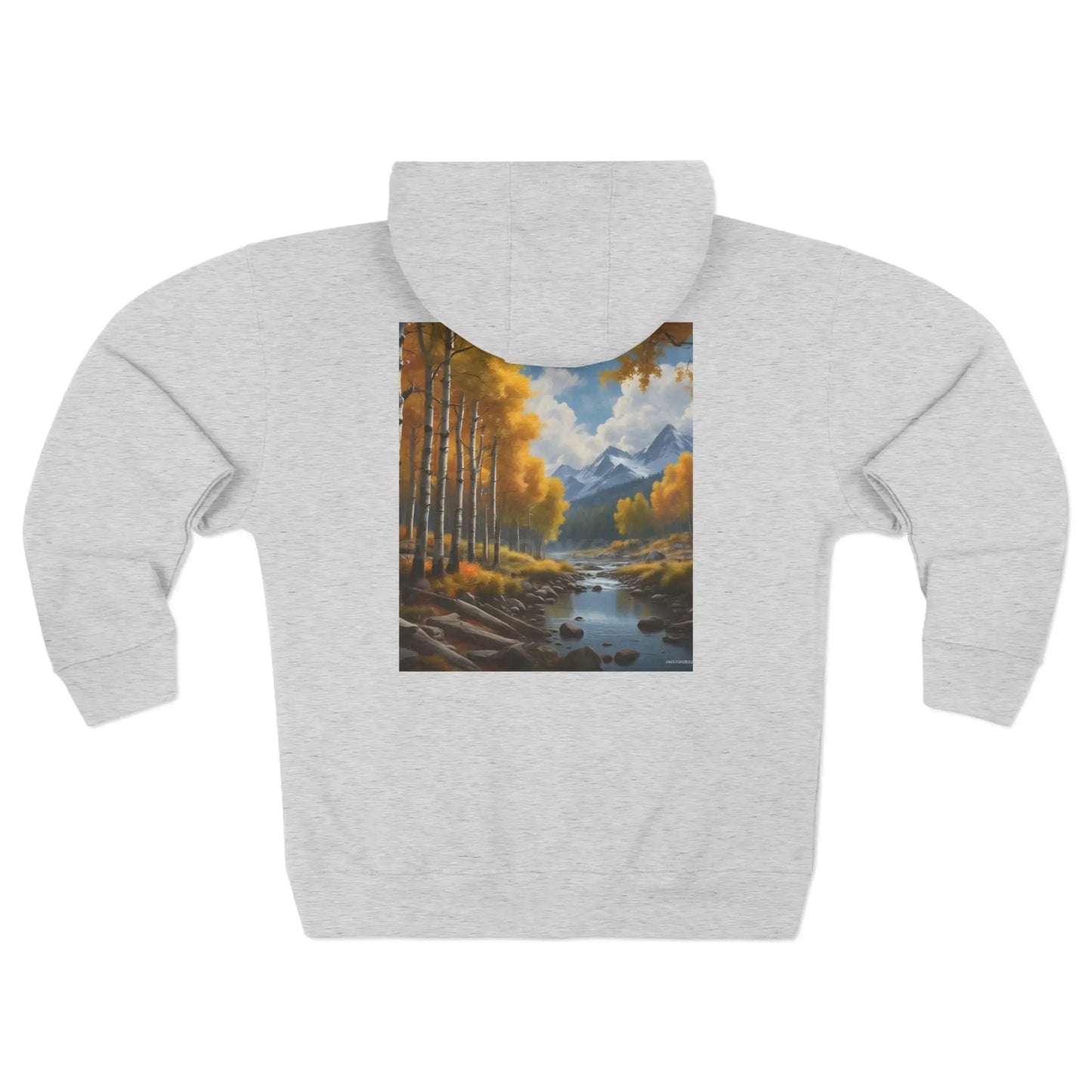 Golden Aspens Landscape Zip-Up Sweatshirt - XS / Heather Grey - Hoodie