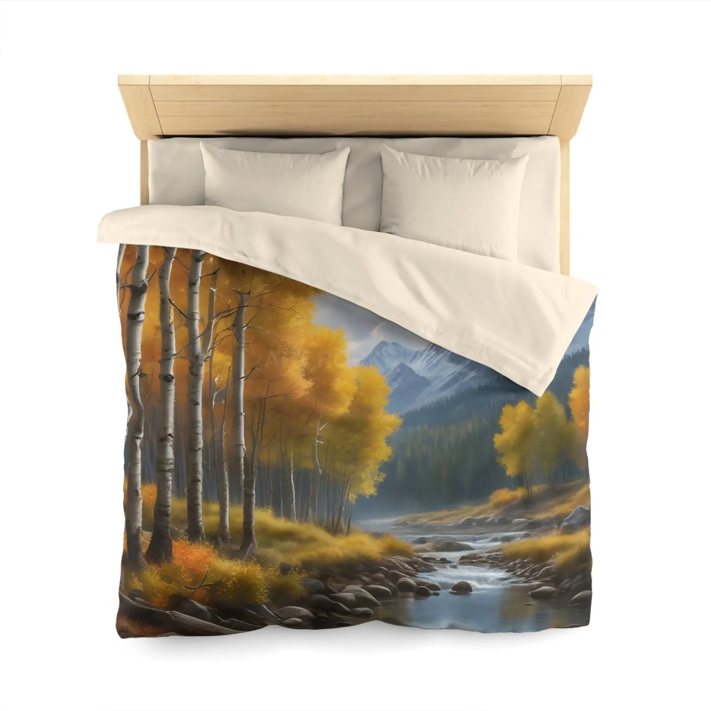 Golden Aspens Microfiber Duvet Cover Cozy Bedroom Decor Autumn Vibes Perfect Gift for Nature Lovers Home Comfort Fall