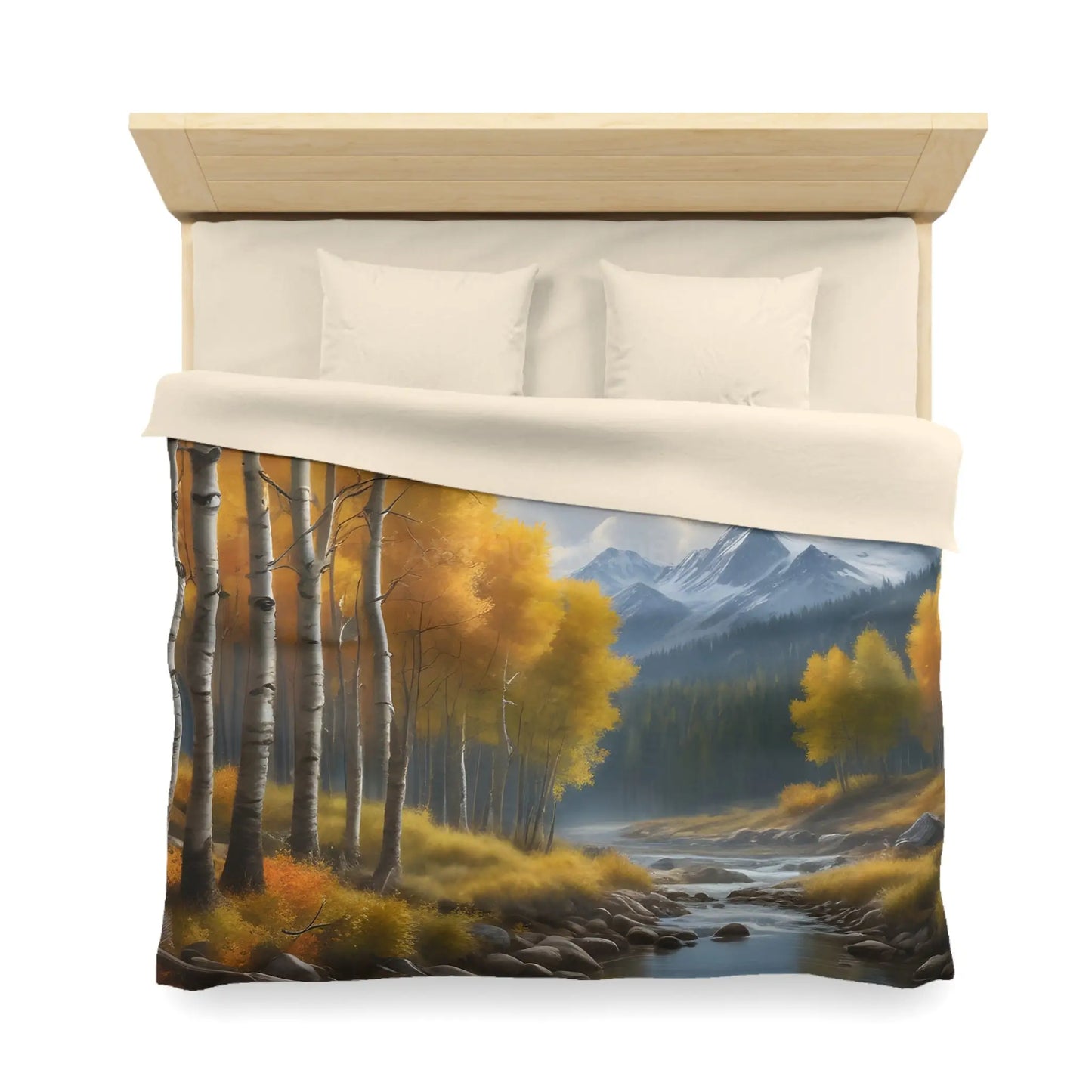 Golden Aspens Microfiber Duvet Cover Cozy Bedroom Decor Autumn Vibes Perfect Gift for Nature Lovers Home Comfort Fall