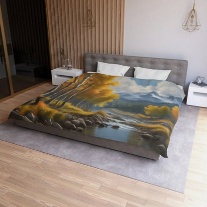 Golden Aspens Microfiber Duvet Cover Cozy Bedroom Decor Autumn Vibes Perfect Gift for Nature Lovers Home Comfort Fall