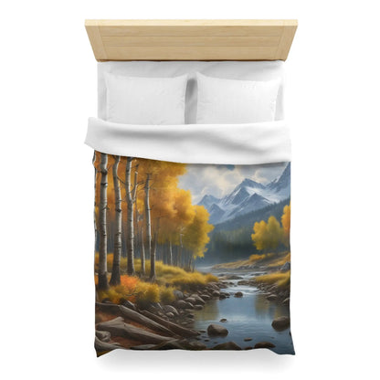 Golden Aspens Microfiber Duvet Cover Cozy Bedroom Decor Autumn Vibes Perfect Gift for Nature Lovers Home Comfort Fall
