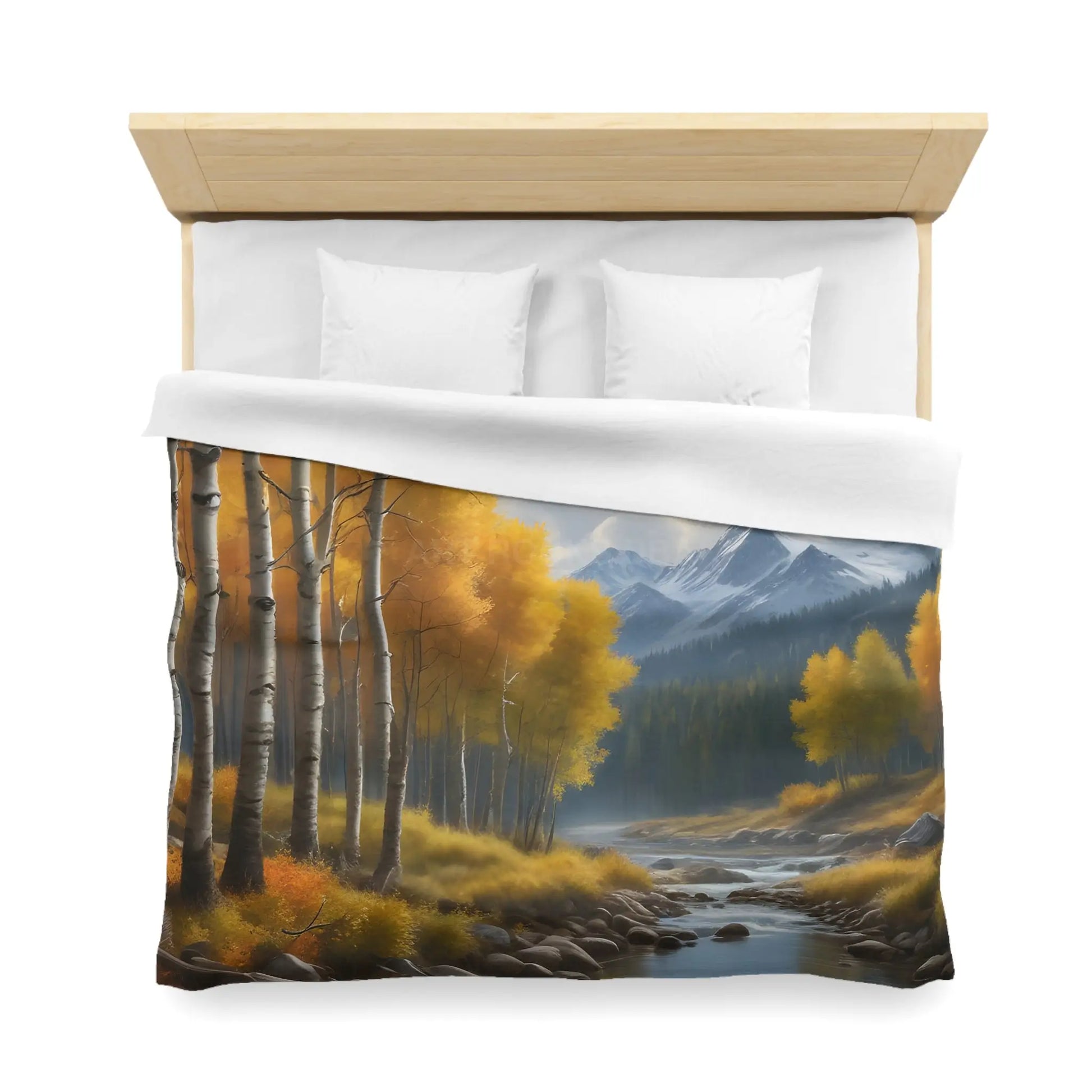 Golden Aspens Microfiber Duvet Cover Cozy Bedroom Decor Autumn Vibes Perfect Gift for Nature Lovers Home Comfort Fall