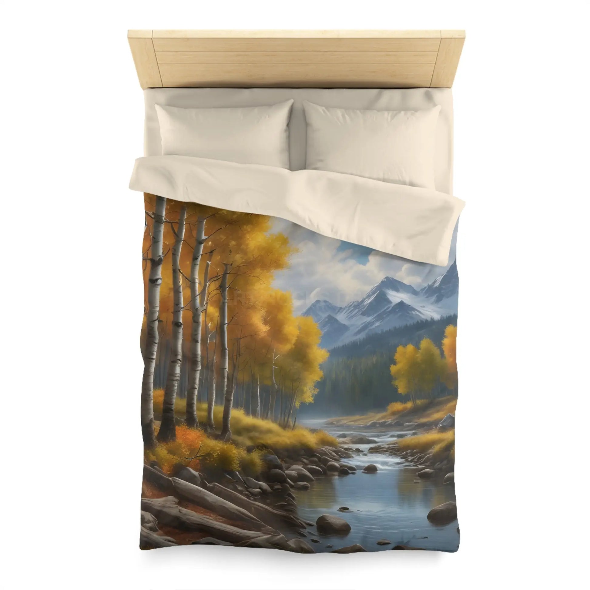 Golden Aspens Microfiber Duvet Cover Cozy Bedroom Decor Autumn Vibes Perfect Gift for Nature Lovers Home Comfort Fall
