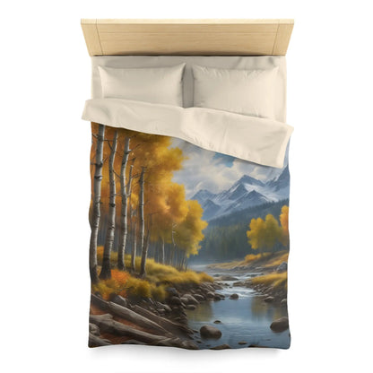 Golden Aspens Microfiber Duvet Cover Cozy Bedroom Decor Autumn Vibes Perfect Gift for Nature Lovers Home Comfort Fall