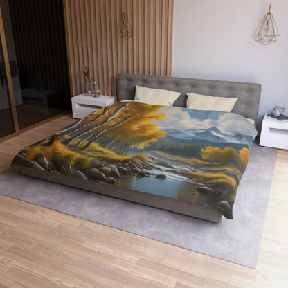 Golden Aspens Microfiber Duvet Cover Cozy Bedroom Decor Autumn Vibes Perfect Gift for Nature Lovers Home Comfort Fall