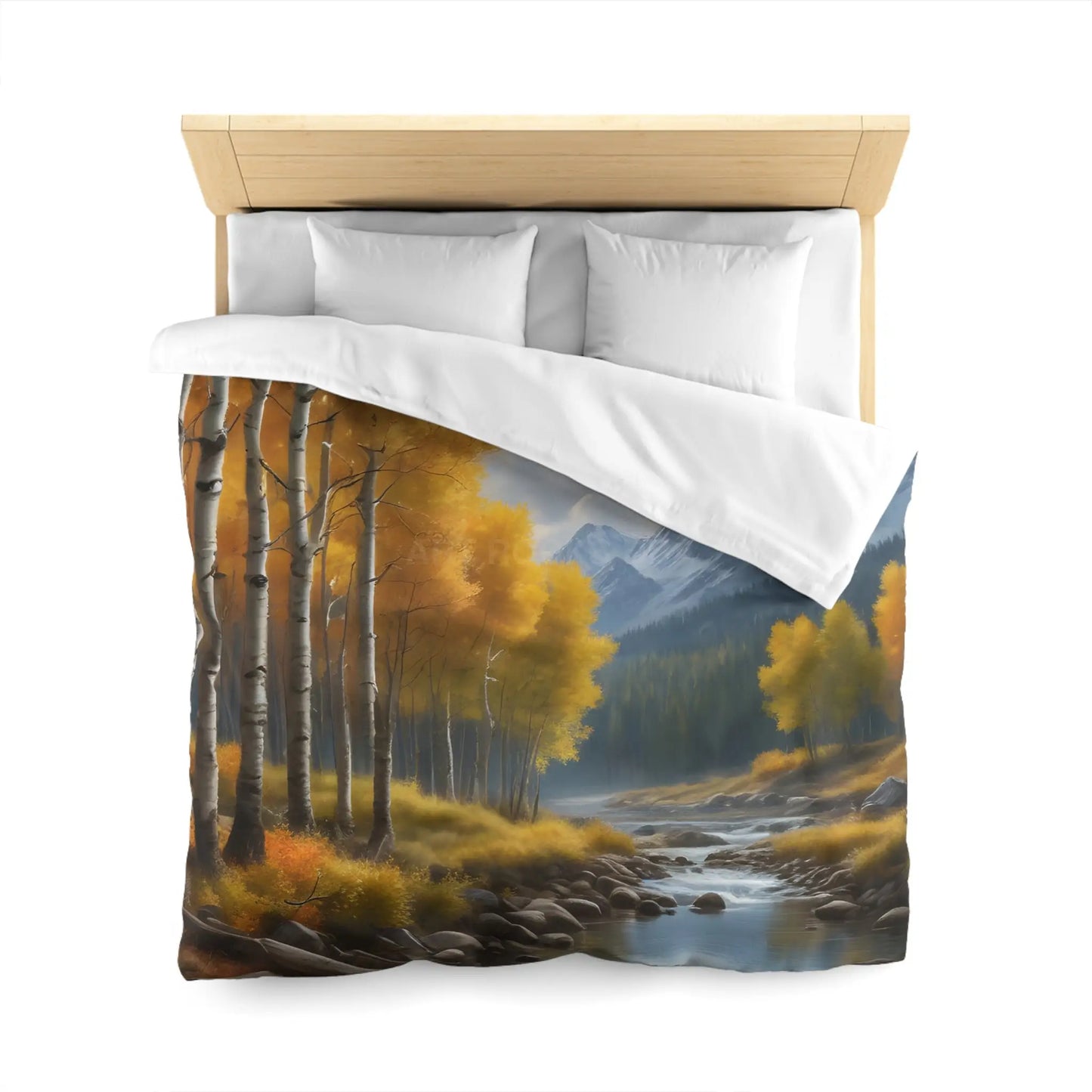 Golden Aspens Microfiber Duvet Cover Cozy Bedroom Decor Autumn Vibes Perfect Gift for Nature Lovers Home Comfort Fall