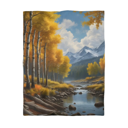 Golden Aspens Microfiber Duvet Cover Cozy Bedroom Decor Autumn Vibes Perfect Gift for Nature Lovers Home Comfort Fall