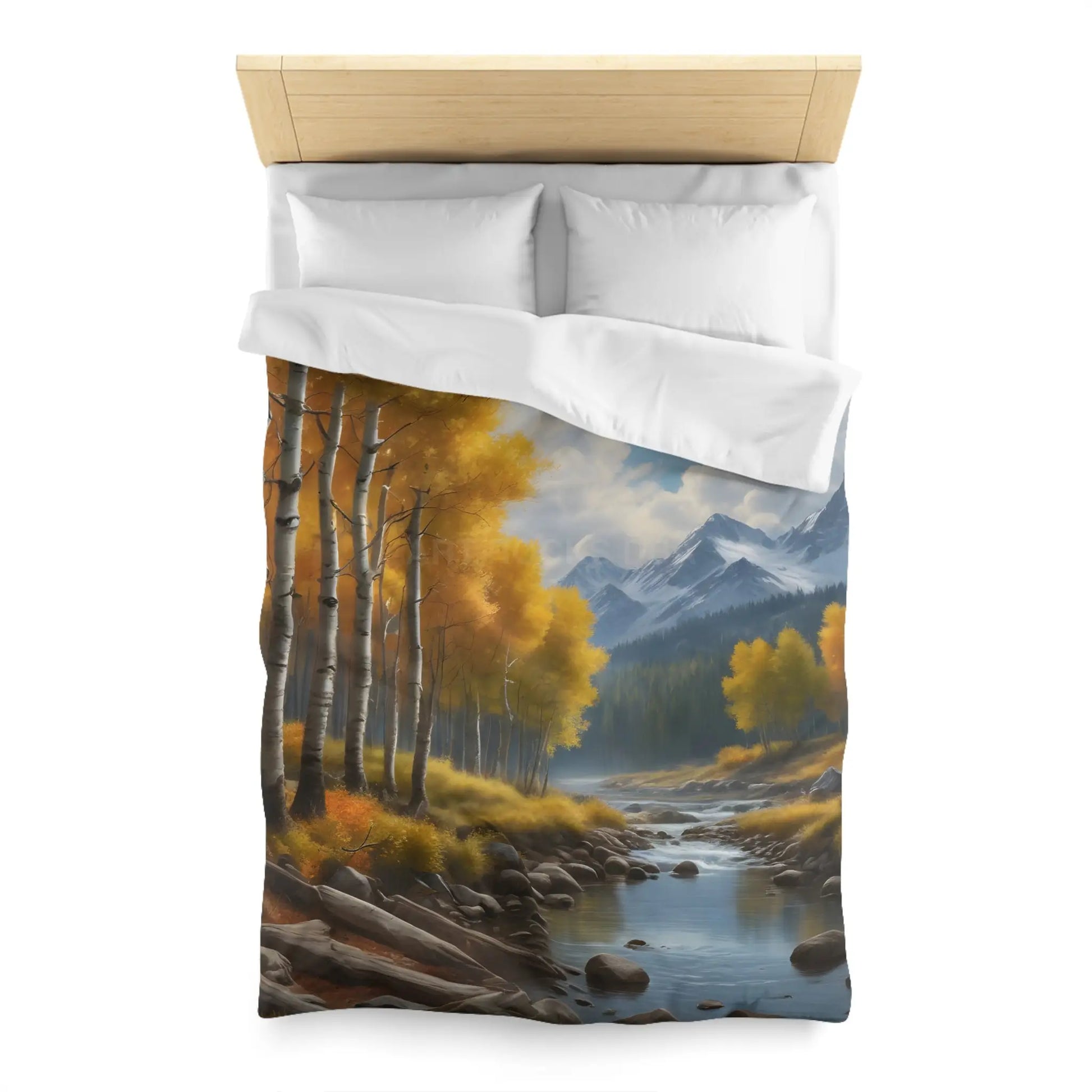 Golden Aspens Microfiber Duvet Cover Cozy Bedroom Decor Autumn Vibes Perfect Gift for Nature Lovers Home Comfort Fall