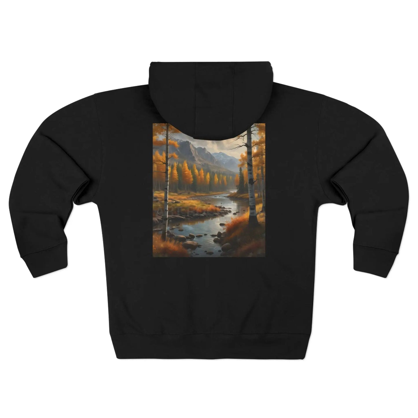 Golden Autumn Landscape Zip-Up Sweatshirt - XS / Black - Hoodie