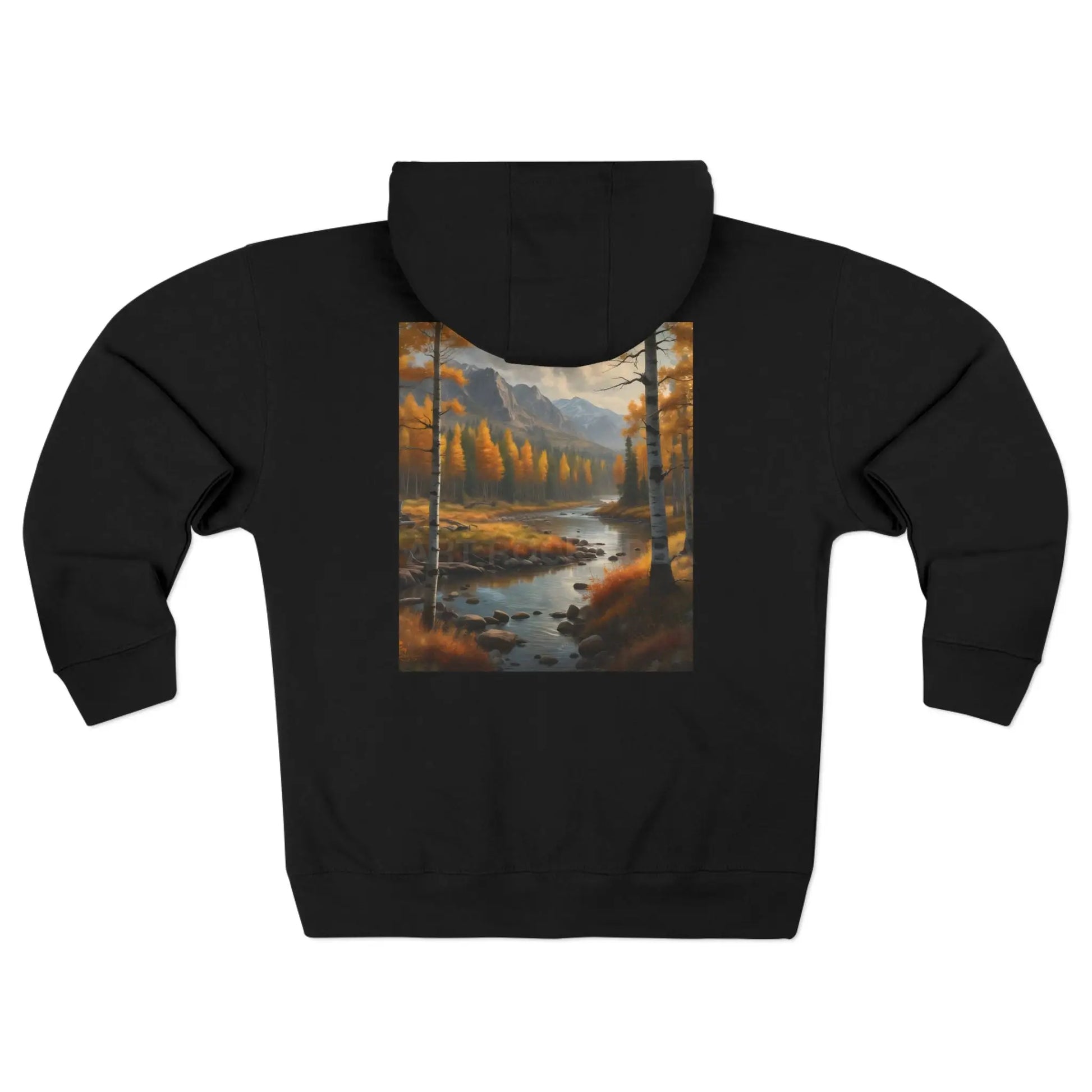 Golden Autumn Landscape Zip-Up Sweatshirt - XS / Black - Hoodie