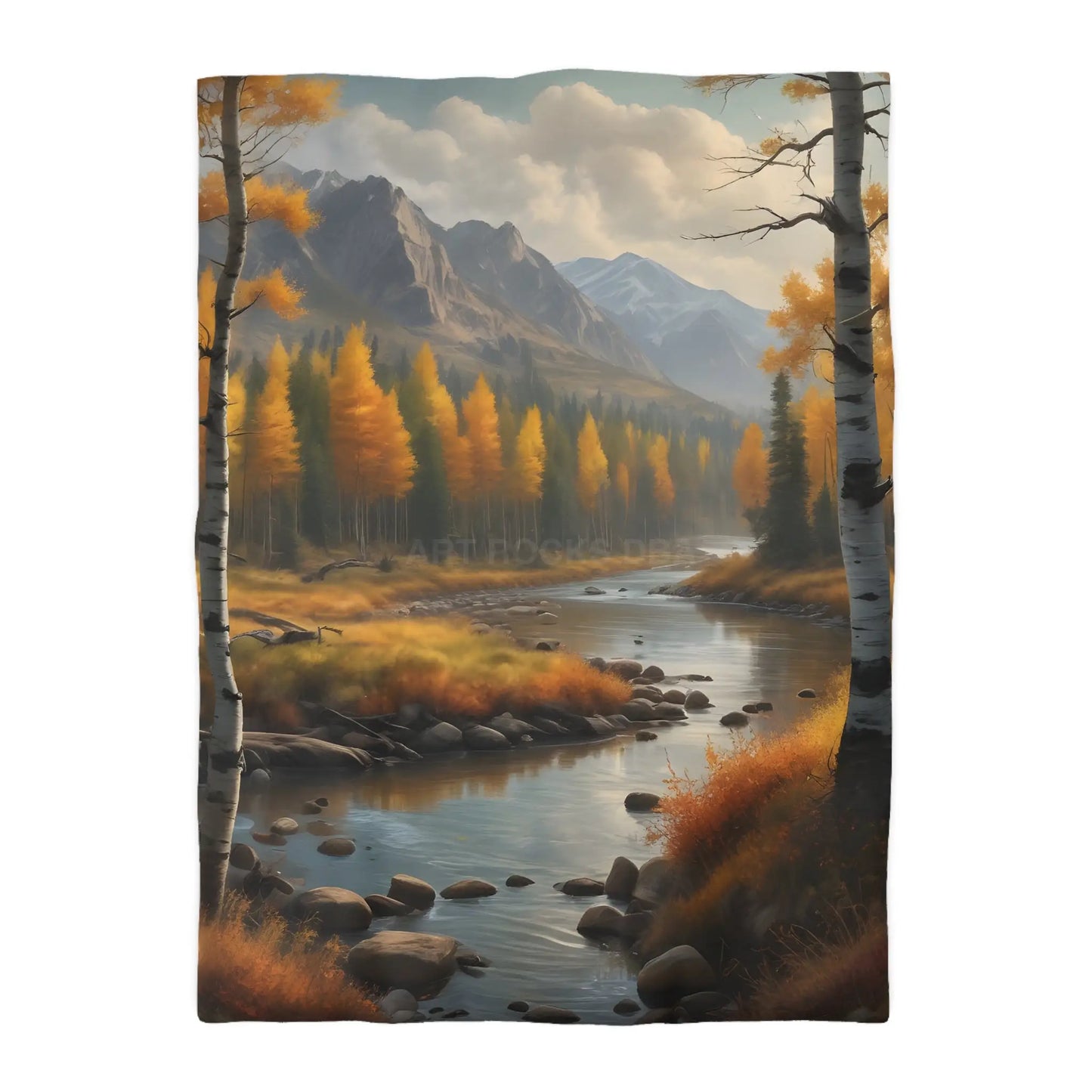 Golden Autumn Microfiber Duvet Cover Autumn Bedroom Decor Landscape Bedding Cozy Home Textile Fall Decor Gift