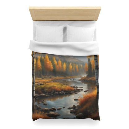 Golden Autumn Microfiber Duvet Cover Autumn Bedroom Decor Landscape Bedding Cozy Home Textile Fall Decor Gift