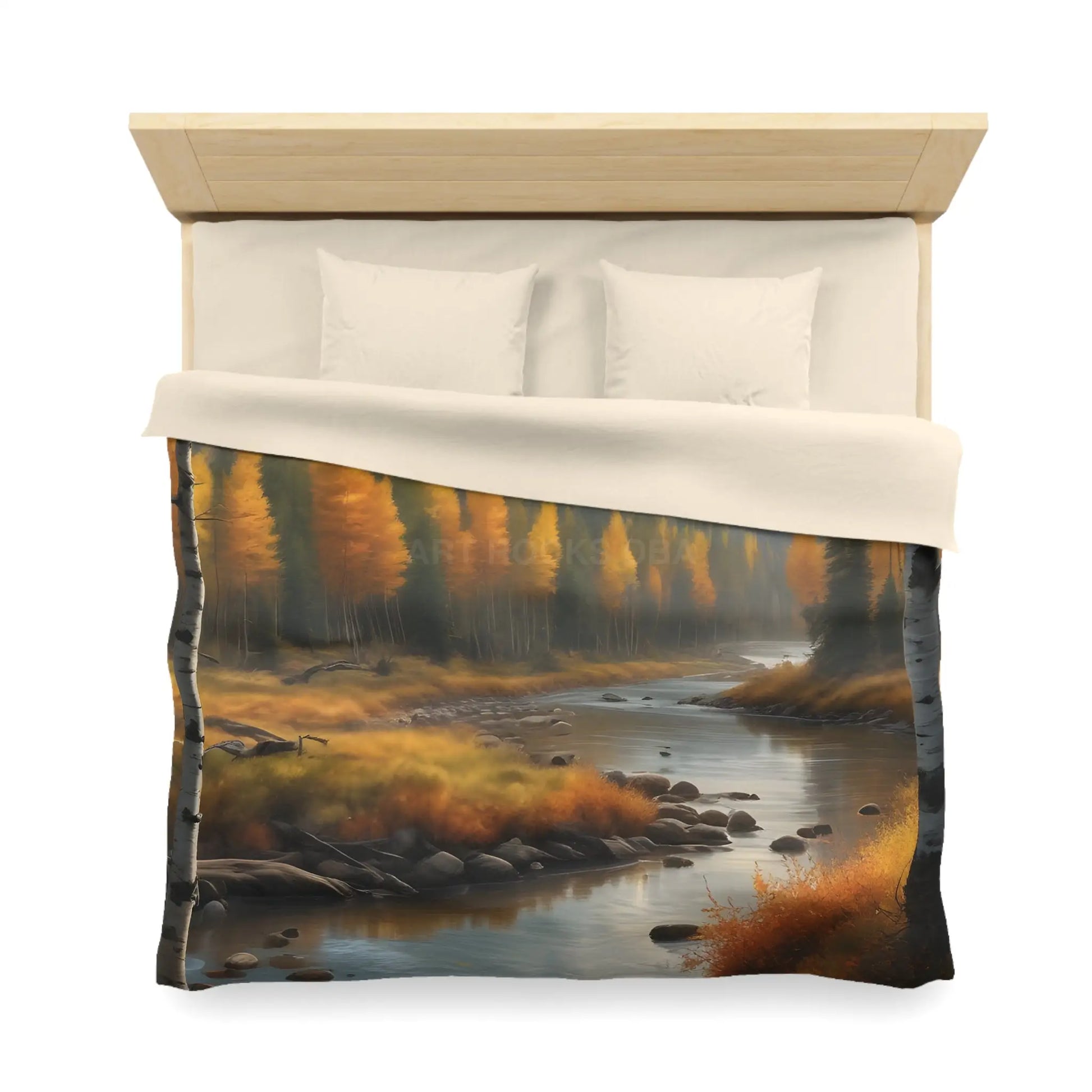 Golden Autumn Microfiber Duvet Cover Autumn Bedroom Decor Landscape Bedding Cozy Home Textile Fall Decor Gift