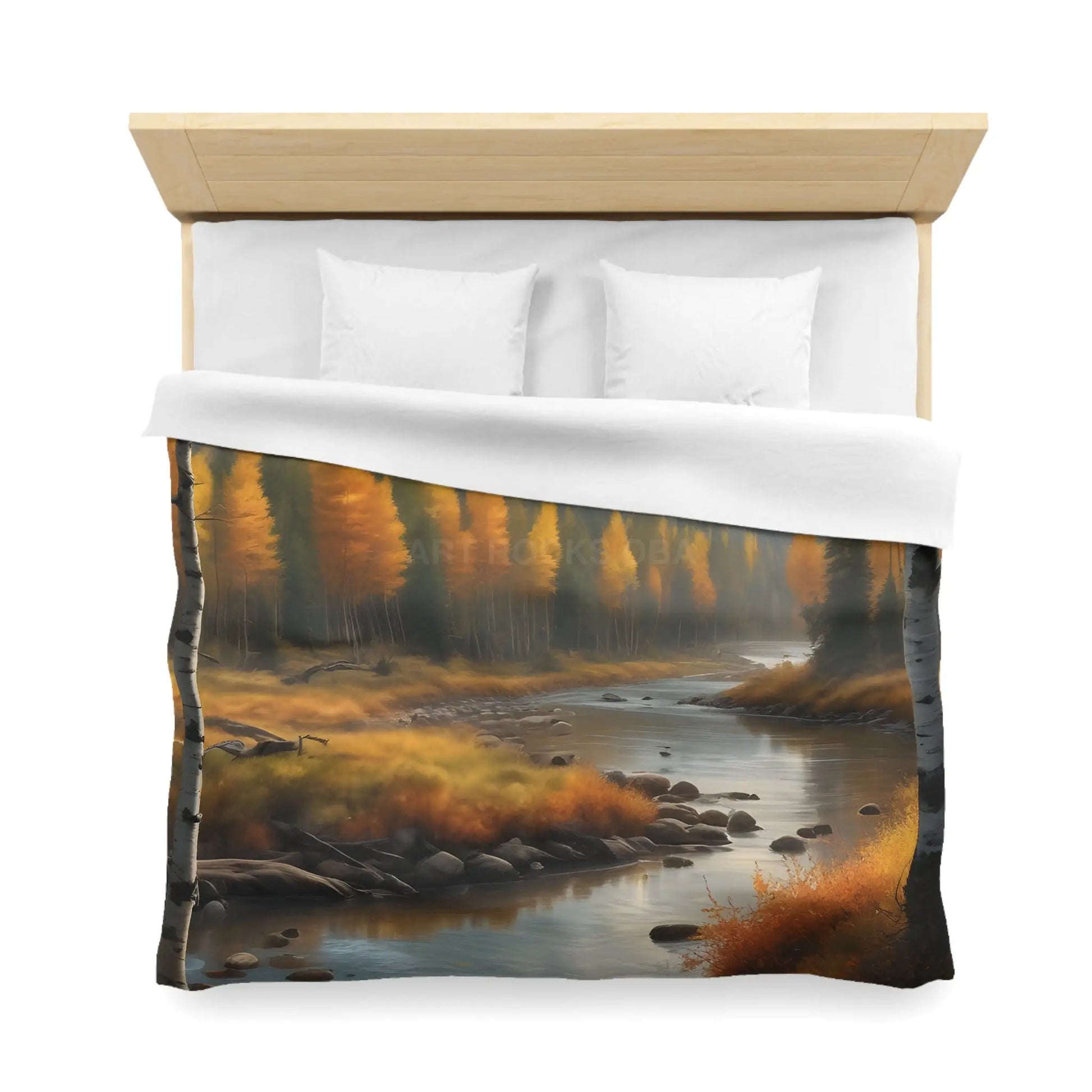 Golden Autumn Microfiber Duvet Cover Autumn Bedroom Decor Landscape Bedding Cozy Home Textile Fall Decor Gift