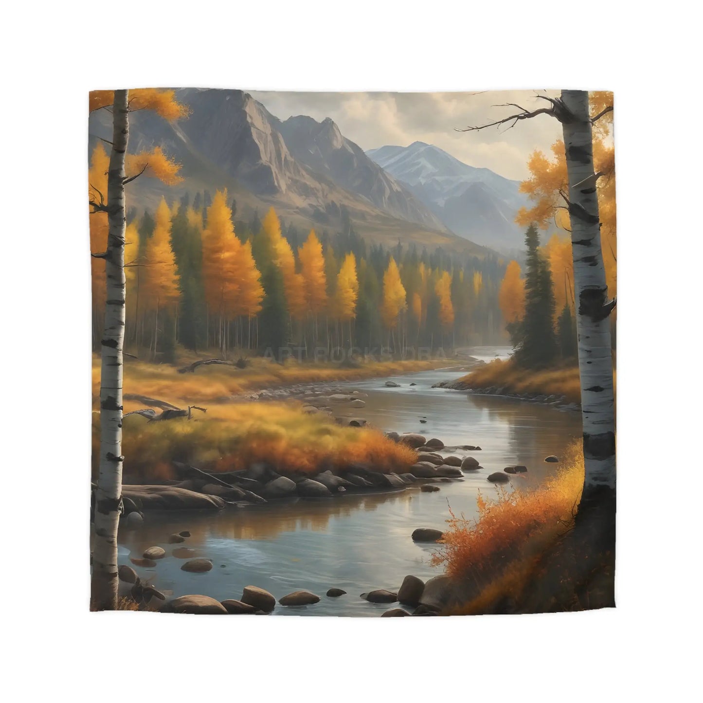 Golden Autumn Microfiber Duvet Cover Autumn Bedroom Decor Landscape Bedding Cozy Home Textile Fall Decor Gift