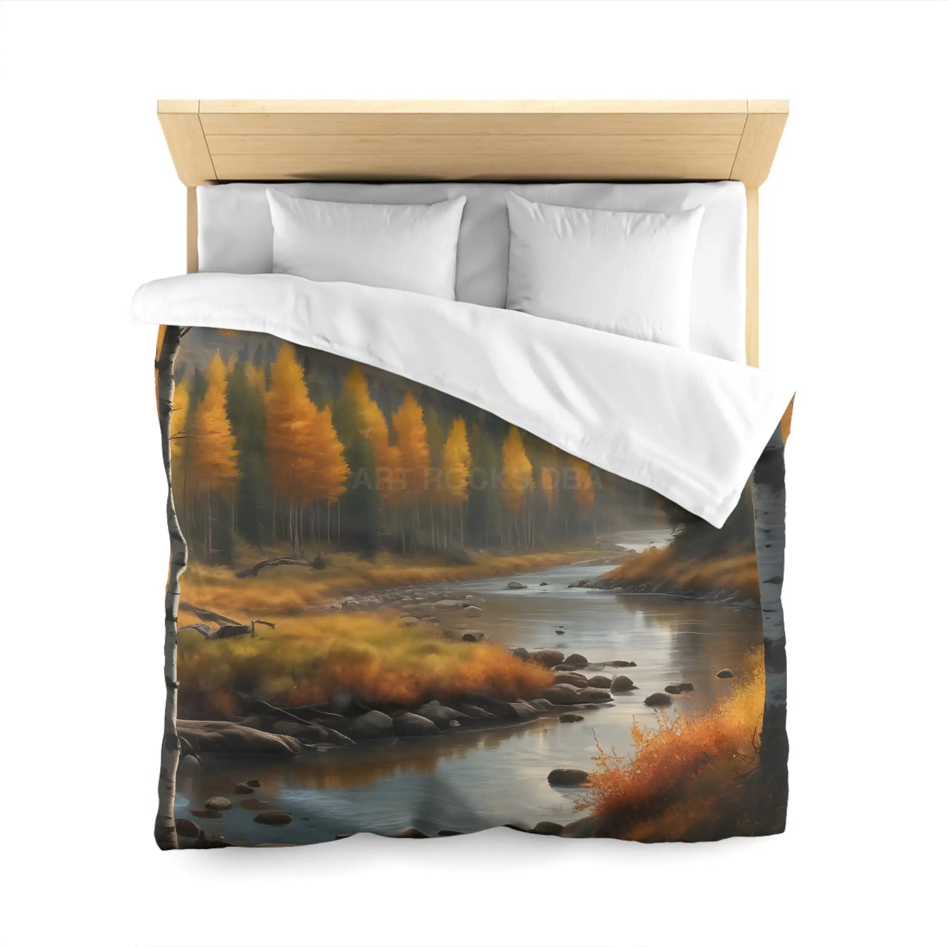 Golden Autumn Microfiber Duvet Cover Autumn Bedroom Decor Landscape Bedding Cozy Home Textile Fall Decor Gift