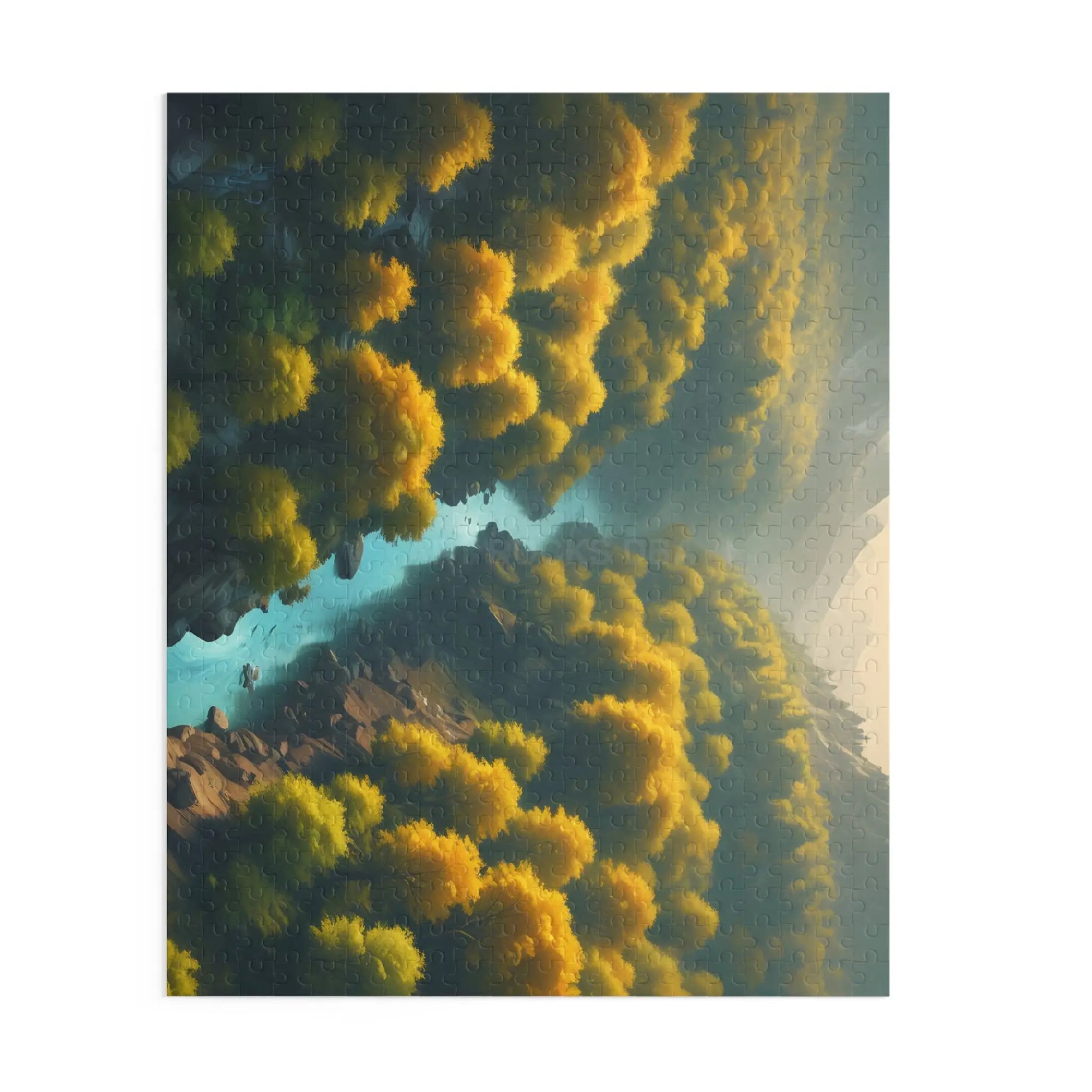 Golden Tree Surrounded River Jigsaw Puzzle — 120/252/500 - Puzzle