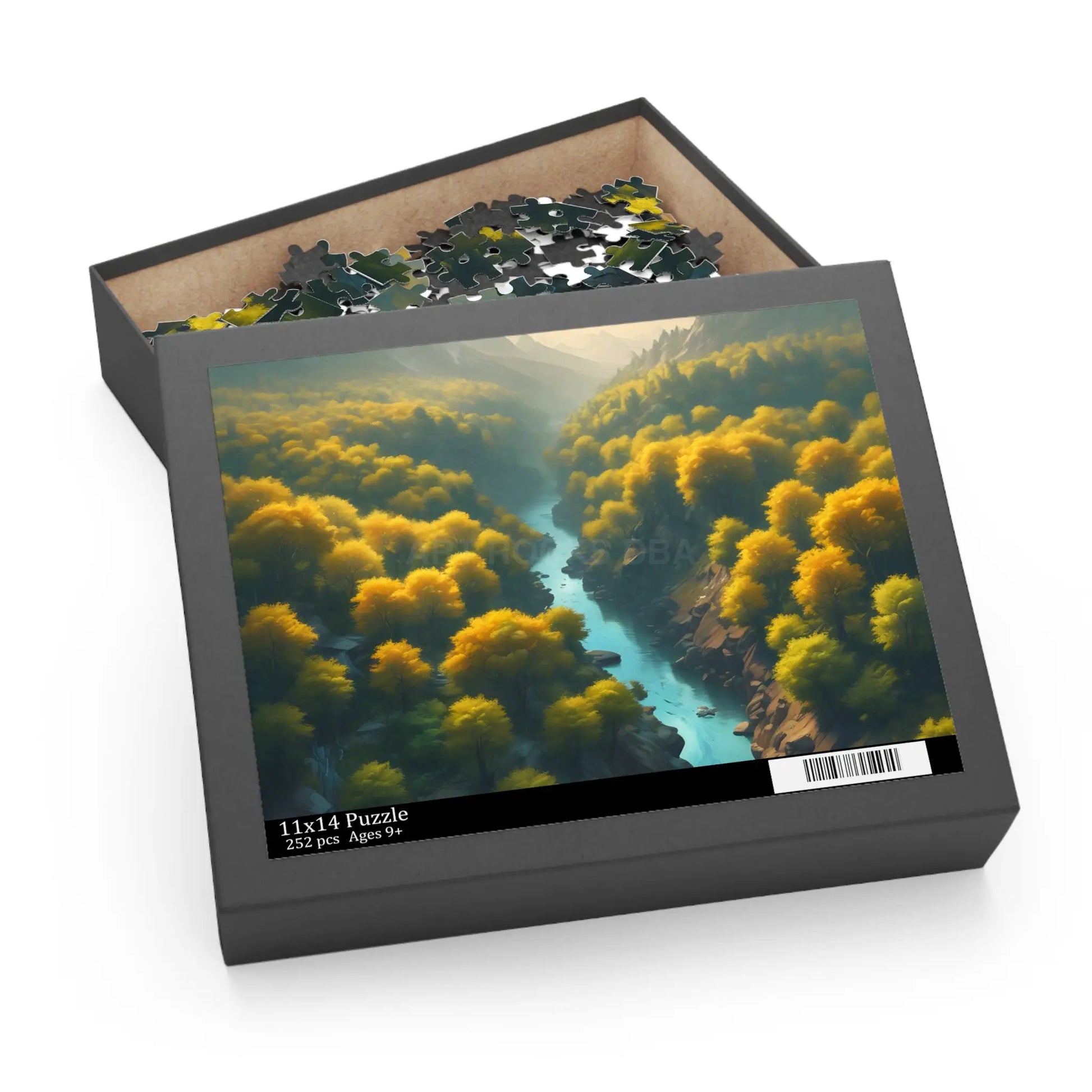 Golden Tree Surrounded River Jigsaw Puzzle — 120/252/500 - Puzzle