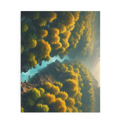 Golden Tree Surrounded River Jigsaw Puzzle — 120/252/500 - Puzzle