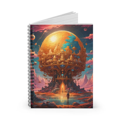 Golden World Notebook - Ruled Line Dream Journal Writing Pad Gift for Students Back to School Creative Inspiration