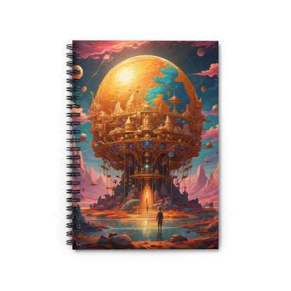 Golden World Notebook - Ruled Line Dream Journal Writing Pad Gift for Students Back to School Creative Inspiration