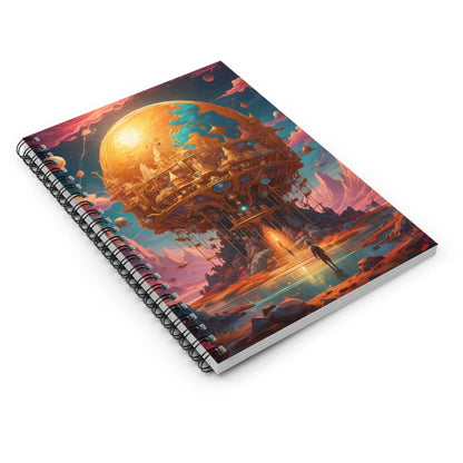 Golden World Notebook - Ruled Line Dream Journal Writing Pad Gift for Students Back to School Creative Inspiration