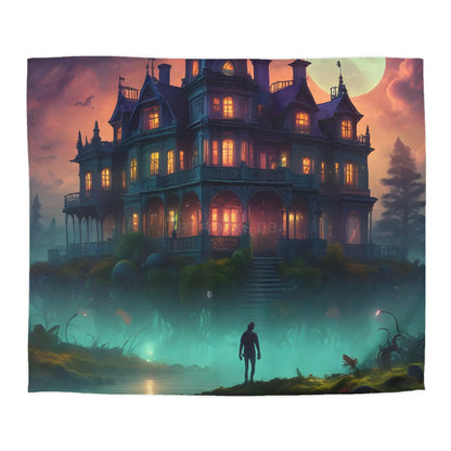 Gothic Haunted House Microfiber Duvet Cover Spooky Bedroom Decor Halloween Bedding Gothic Home Accents Cozy Ghostly