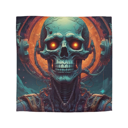 Gothic Sci-Fi Microfiber Duvet Cover - Perfect for Bedroom Decor Halloween Home Styling Cozy Sleep - Queen / White