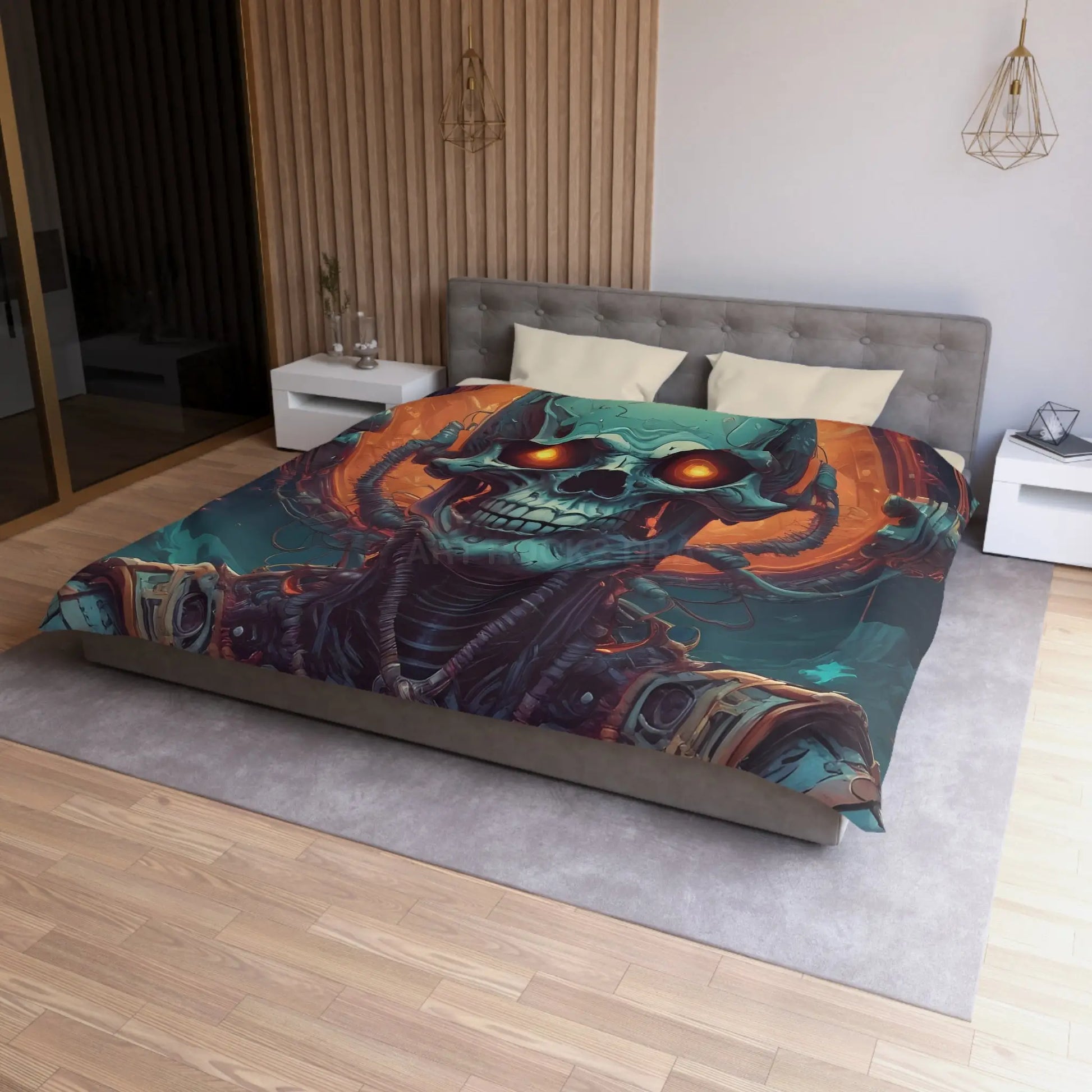 Gothic Sci-Fi Microfiber Duvet Cover - Perfect for Bedroom Decor Halloween Home Styling Cozy Sleep - Home Decor