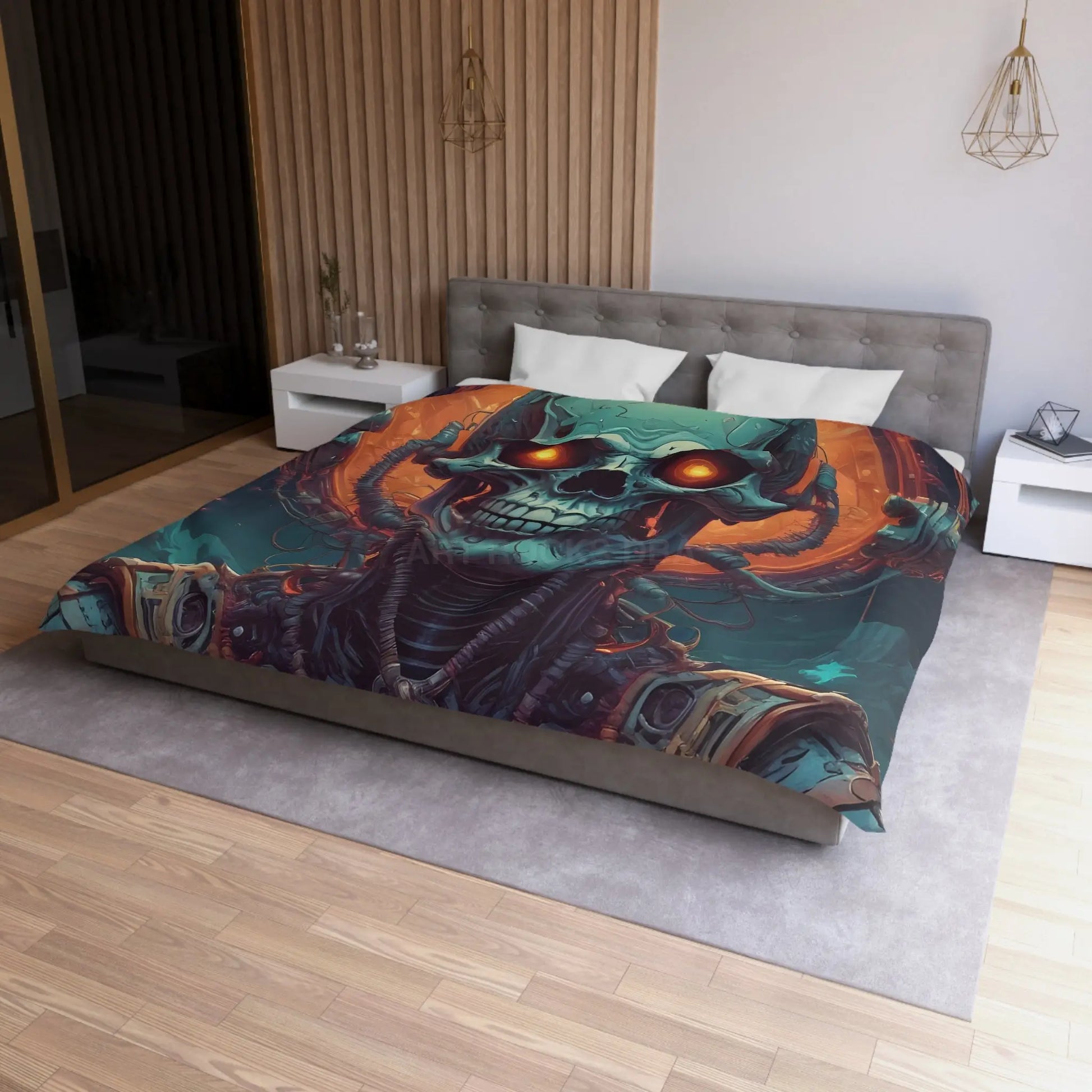 Gothic Sci-Fi Microfiber Duvet Cover - Perfect for Bedroom Decor Halloween Home Styling Cozy Sleep - Home Decor