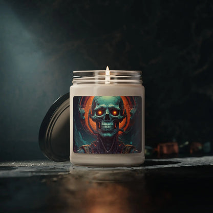 Gothic Skull Scented Soy Candle Halloween Decor Unique Home Fragrance Art Candle Gift for Her Spooky Candle - Apple