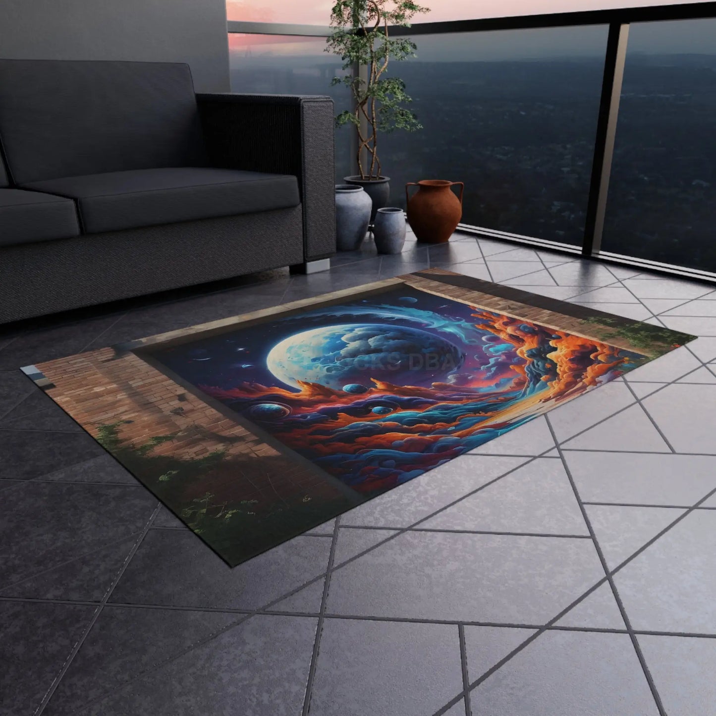 Graffiti Wall Outdoor Rug Camping Mat Patio Decor Garden Area Rug Boho Home Decor Summer Vibes - Home Decor