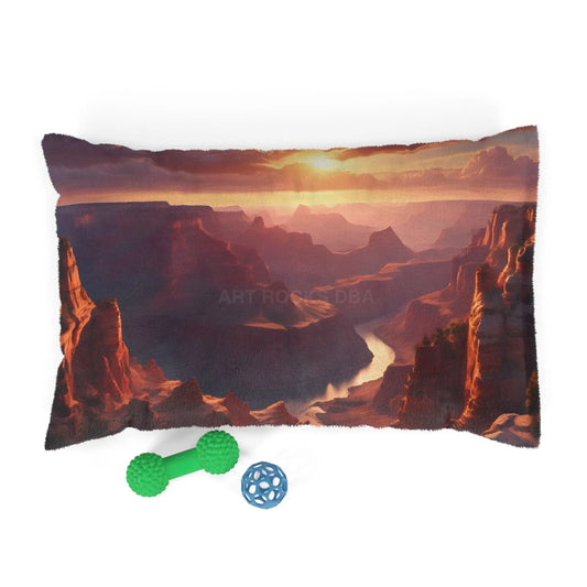 Grand Canyon Sunset Pet Bed — Scenic Canyon Landscape Dog & Cat Pillow - 28’’ × 18’’ - Pets