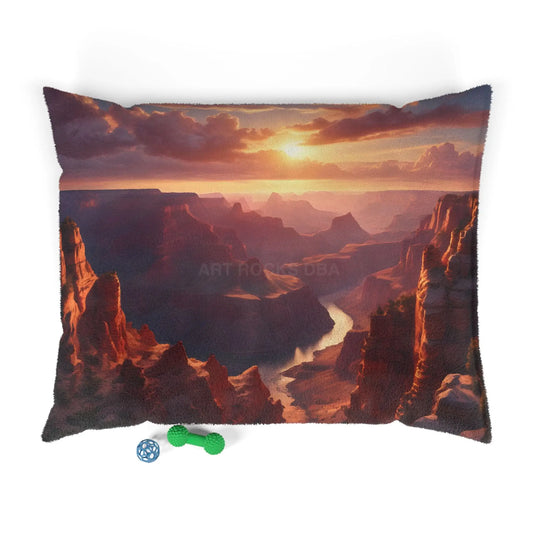 Grand Canyon Sunset Pet Bed — Scenic Canyon Landscape Dog & Cat Pillow - 50’’ × 40’’ - Pets