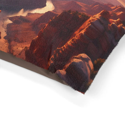 Grand Canyon Sunset Pet Bed — Scenic Canyon Landscape Dog & Cat Pillow - Pets