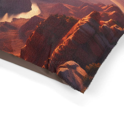 Grand Canyon Sunset Pet Bed — Scenic Canyon Landscape Dog & Cat Pillow - Pets