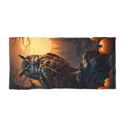 Halloween Owl Beach Towel - 36’’ × 72’’ - Home Decor