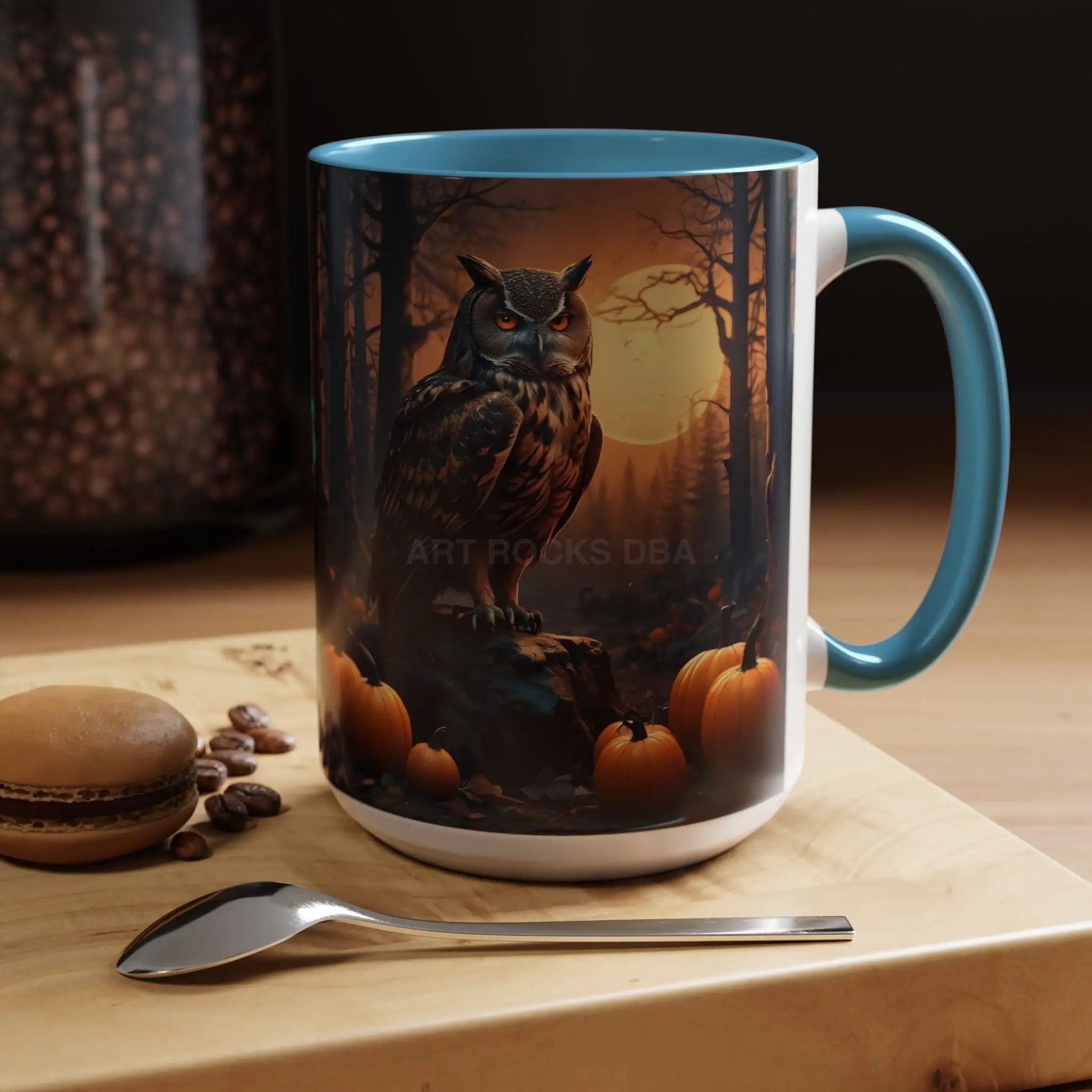 Halloween Owl Coffee Mug — Spooky Pumpkin Forest Accent Mug (11/15oz) - Mug