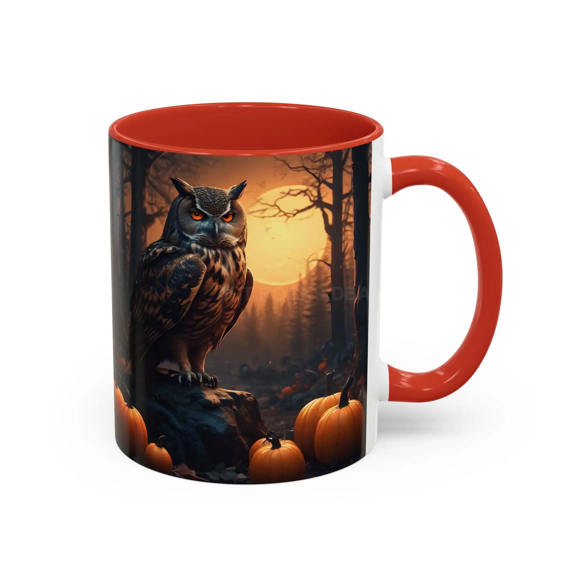 Halloween Owl Coffee Mug — Spooky Pumpkin Forest Accent Mug (11/15oz) - Mug
